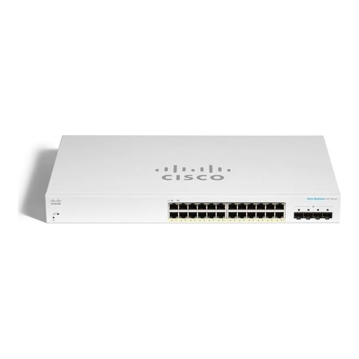 Cisco CBS220-24P-4X, Managed, L2, Gigabit Ethernet (10/100/1000), Power over Ethernet (PoE), Rack mounting