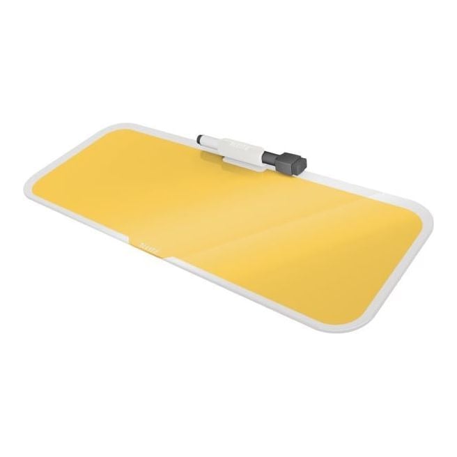 Tabla Sticla Cu Trepied Pentru Birou Galben Chihlimbar Cosy Leitz
