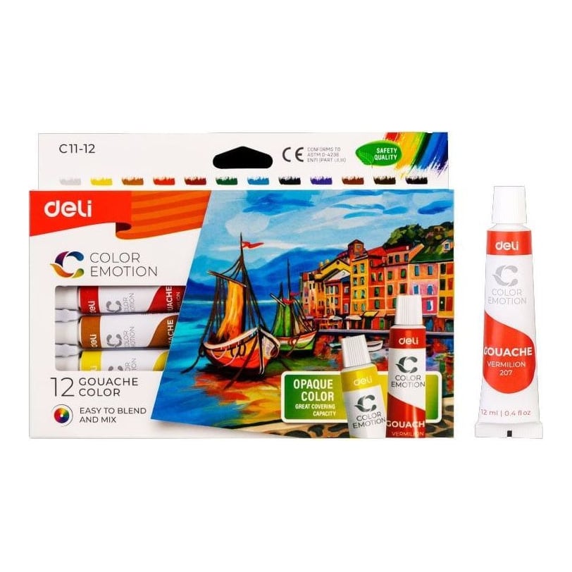 Tempera 12 Culori 12ML Deli