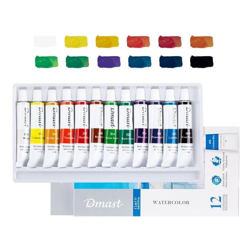 Tempera Acuarela 12 Culori 12 Ml Dmast By Pebeo