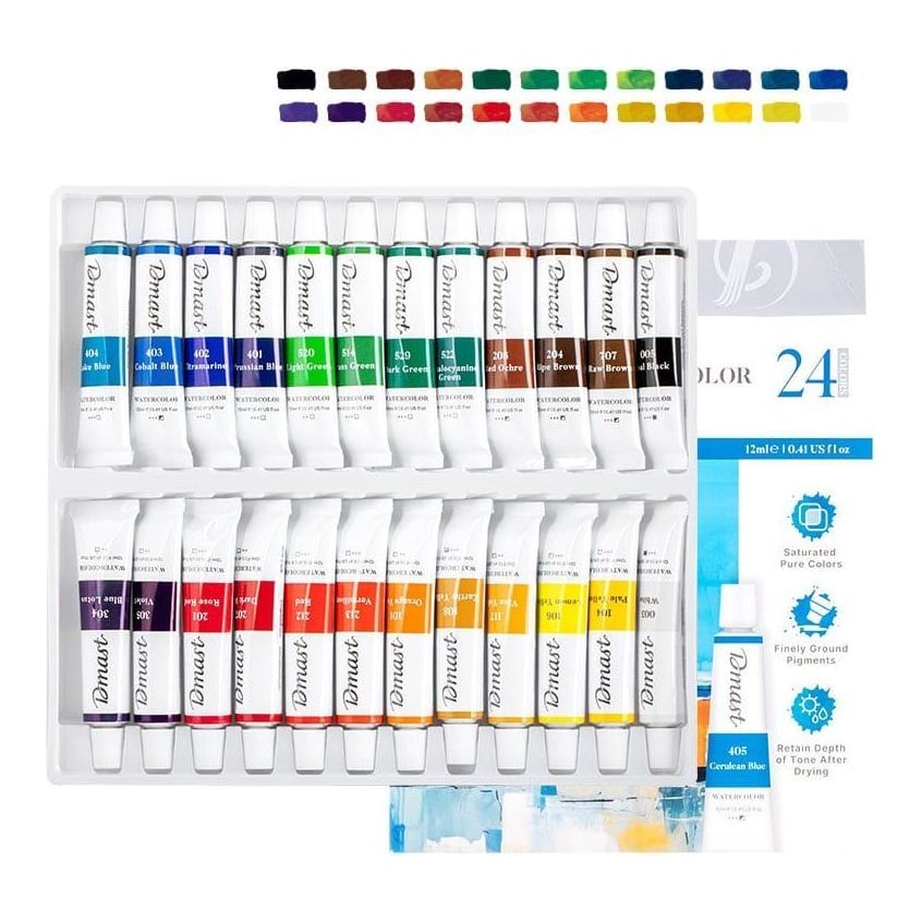 Tempera Acuarela 24 Culori 12 Ml Dmast By Pebeo