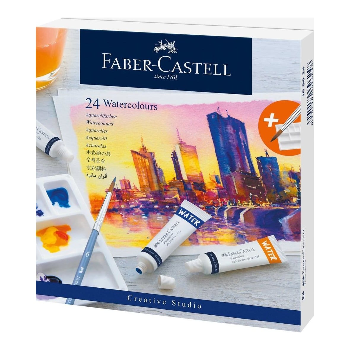 Tempera Acuarele 24 Culori 9ML + Paleta Faber-castell