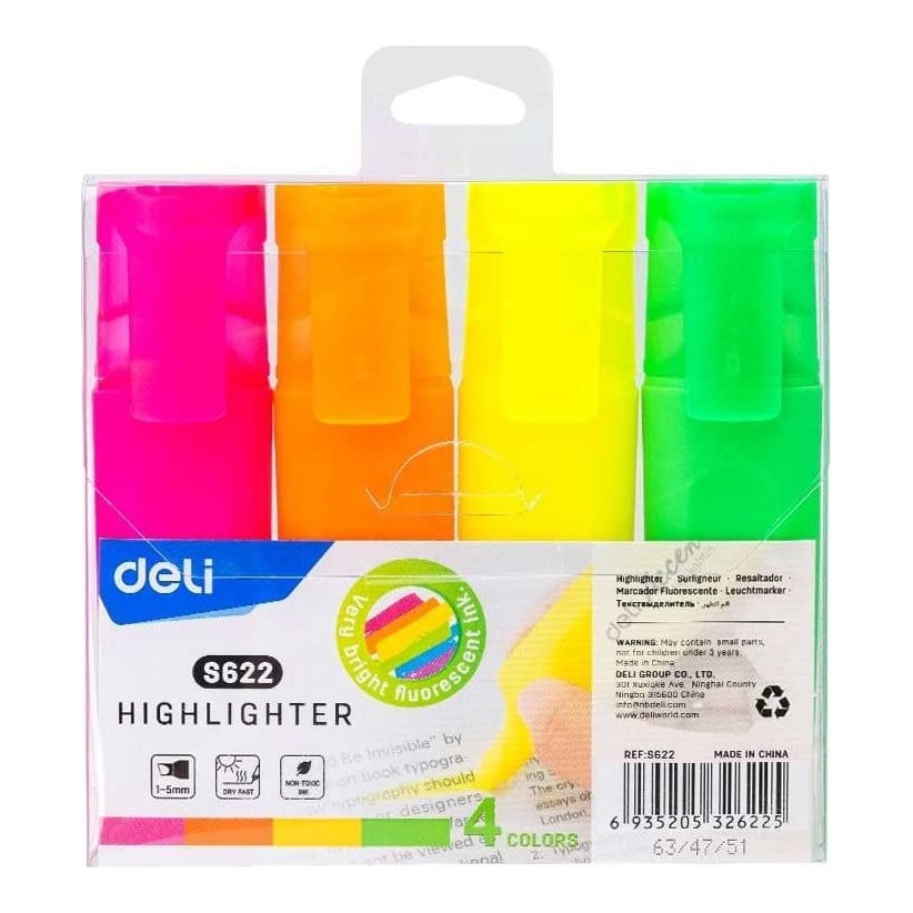 Textmarker Set 4 Accent S621 Deli