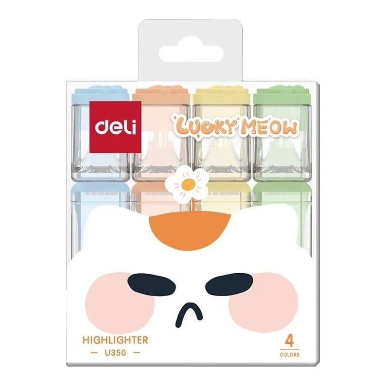 Textmarker Set 4 Forma Patrata Cats Deli