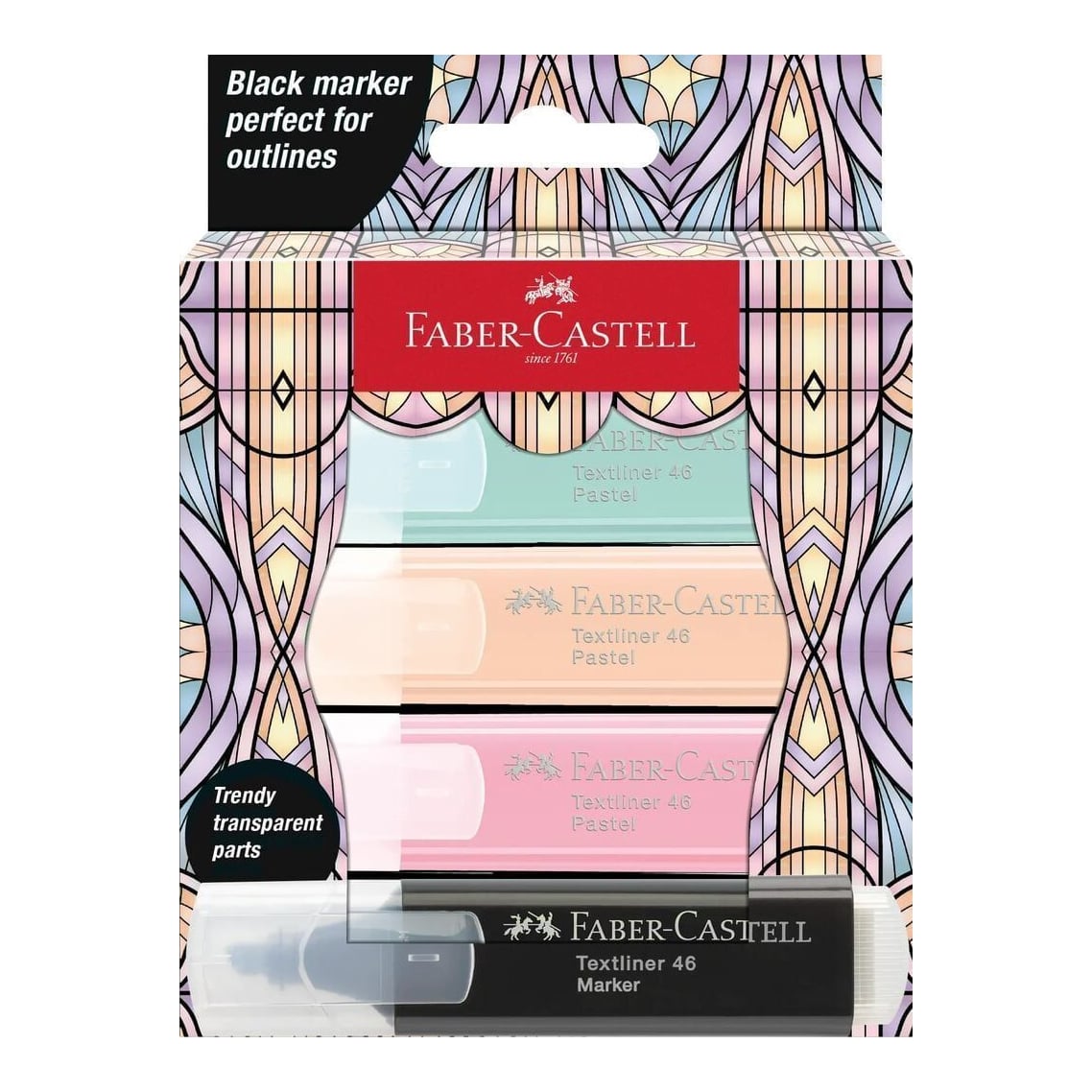 Textmarker Set 4 Pastel Editie Speciala Glassy Faber-castell