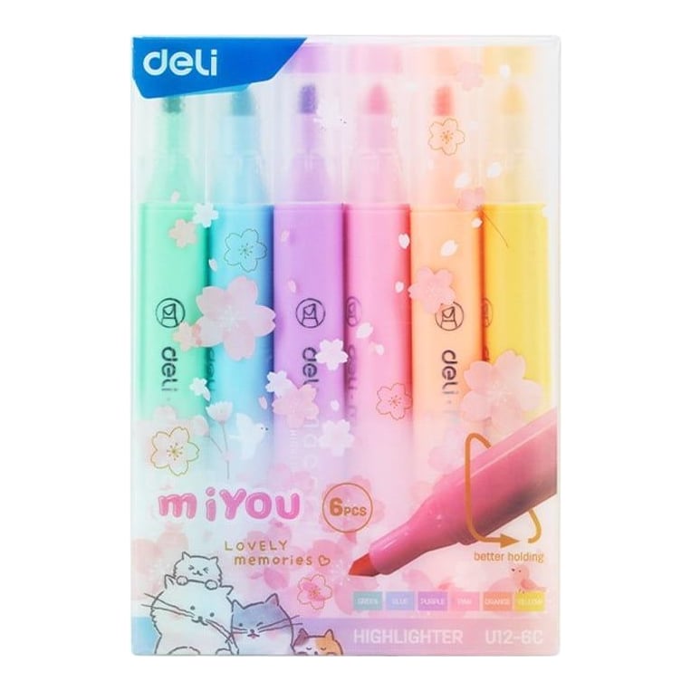Textmarker Set 6 Slim Miyou Macarons Deli