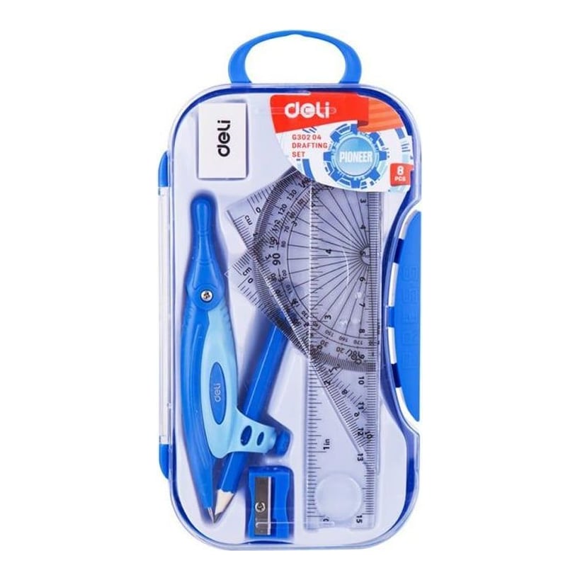 Trusa Geometrie 7 Piese Cutie Plastic Deli