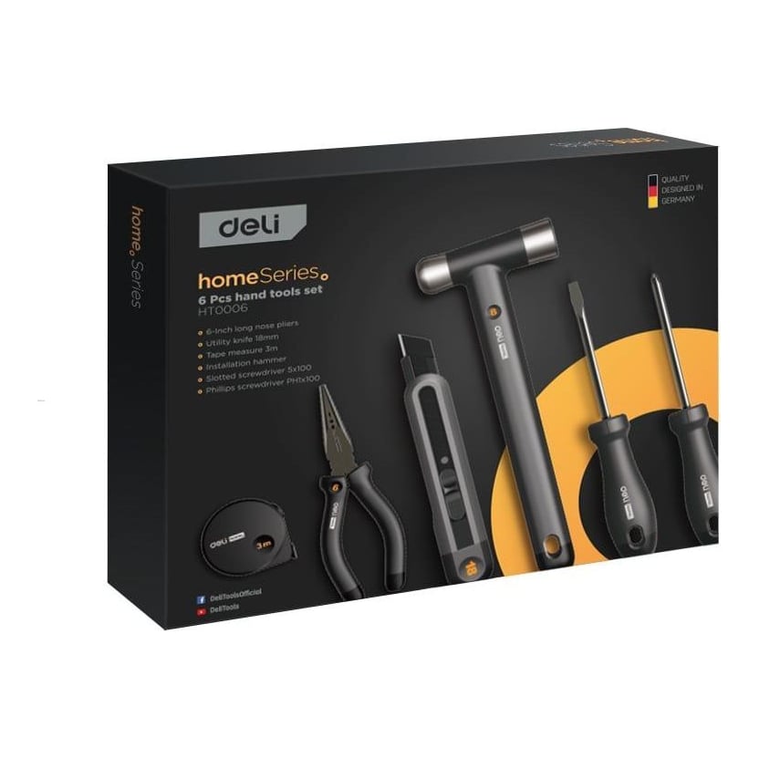 Trusa Scule 6 Piese De Baza Negru Home Series Deli