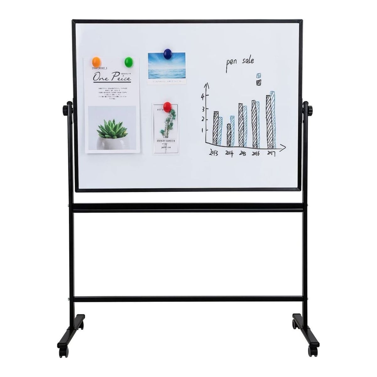 Whiteboard Magnetic Mobil 90*150 Cm Rama Aluminiu Deli