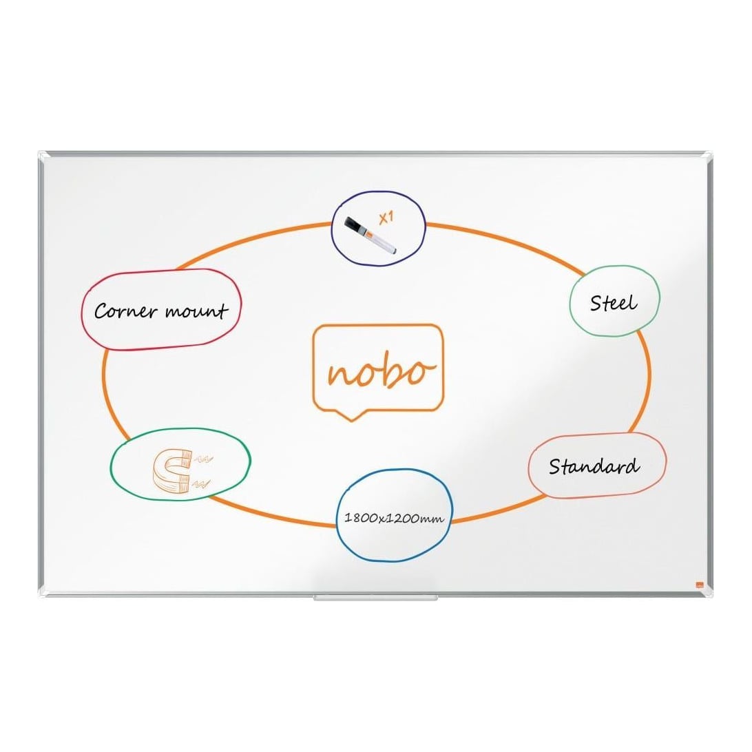 Whiteboard Magnetic Otel Lacuit 120*180CM Premium Plus Nobo