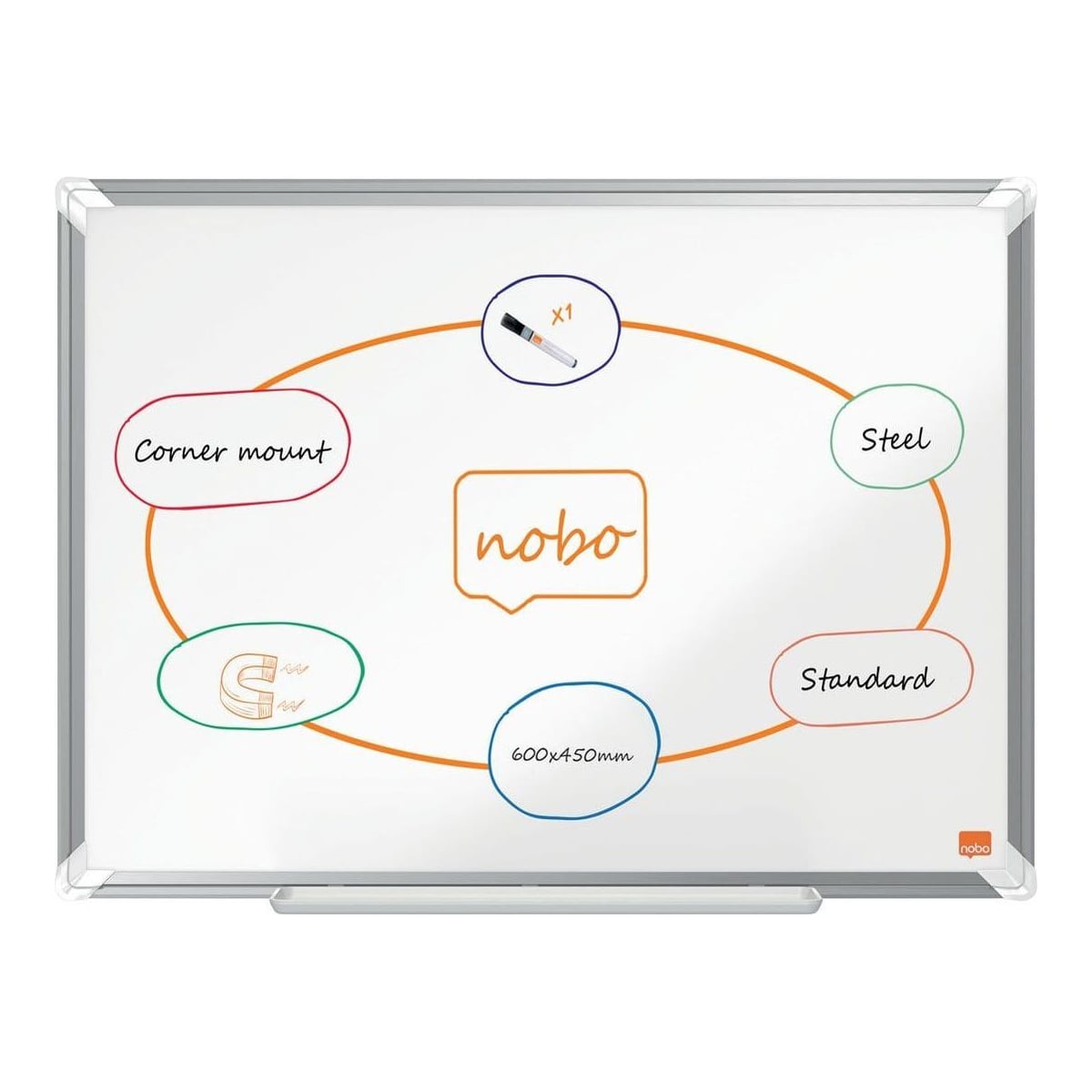 Whiteboard Magnetic Otel Lacuit 45 X 60 Cm Premium Plus Nobo