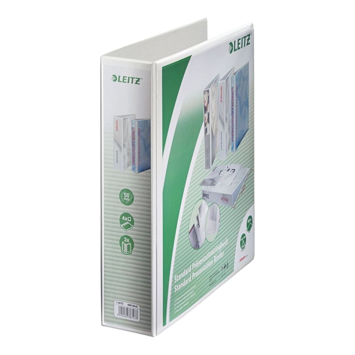 Caiet Mecanic A4 4 Inele 50MM/77MM Alb Maxi Panorama Leitz