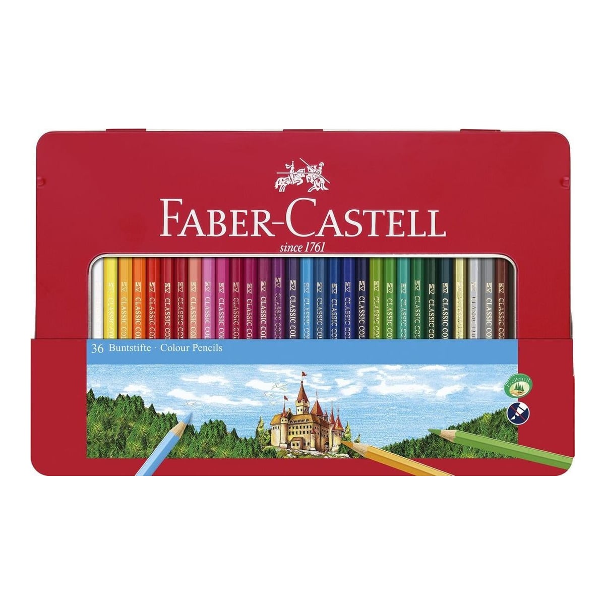 Creioane Colorate 36 Culori Cutie METAL-2 Faber-castell