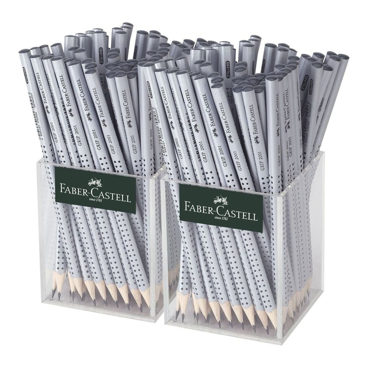 Faber-Castell Creion Grafit Fara Guma Grip 2001 2*72 Cutie Plastic Faber-caste
