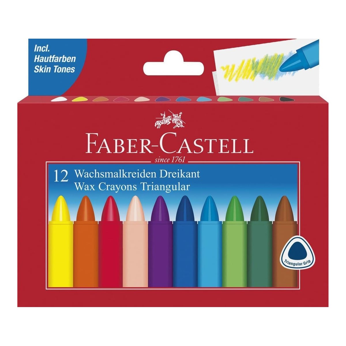 Creioane Cerate Triunghiulare 12 Culori Faber-castell