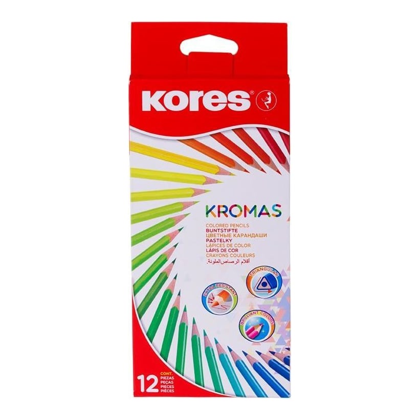 Creioane Colorate 12 Culori Triunghiulare Eco Kores