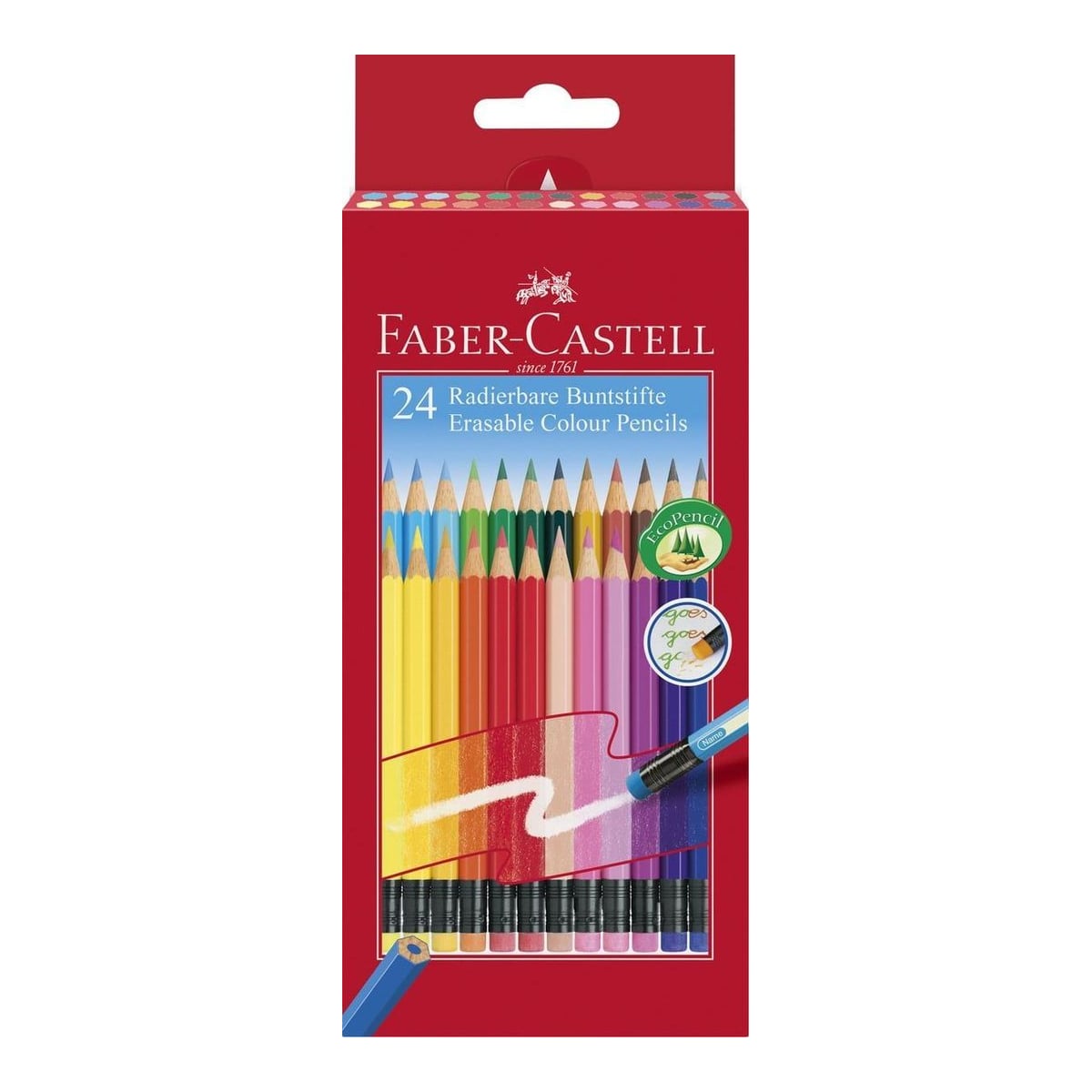 Creioane Colorate 24 Culori Cu Guma Eco Faber-castell