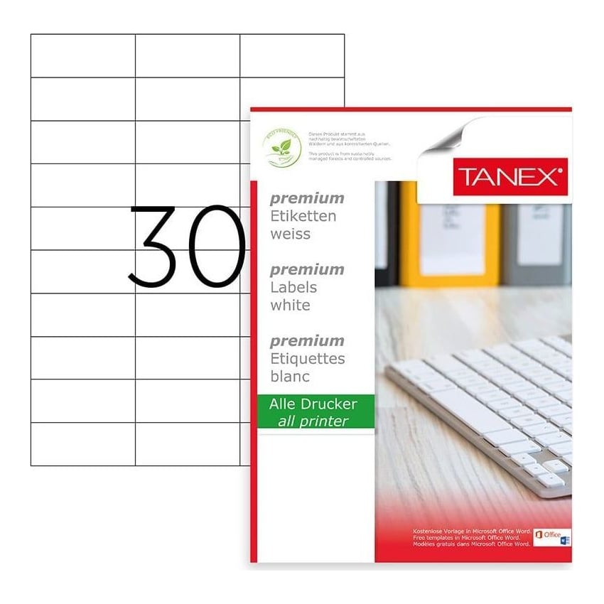 Etichete 30/A4 70*29.7MM Colturi Drepte 100/Top Tanex