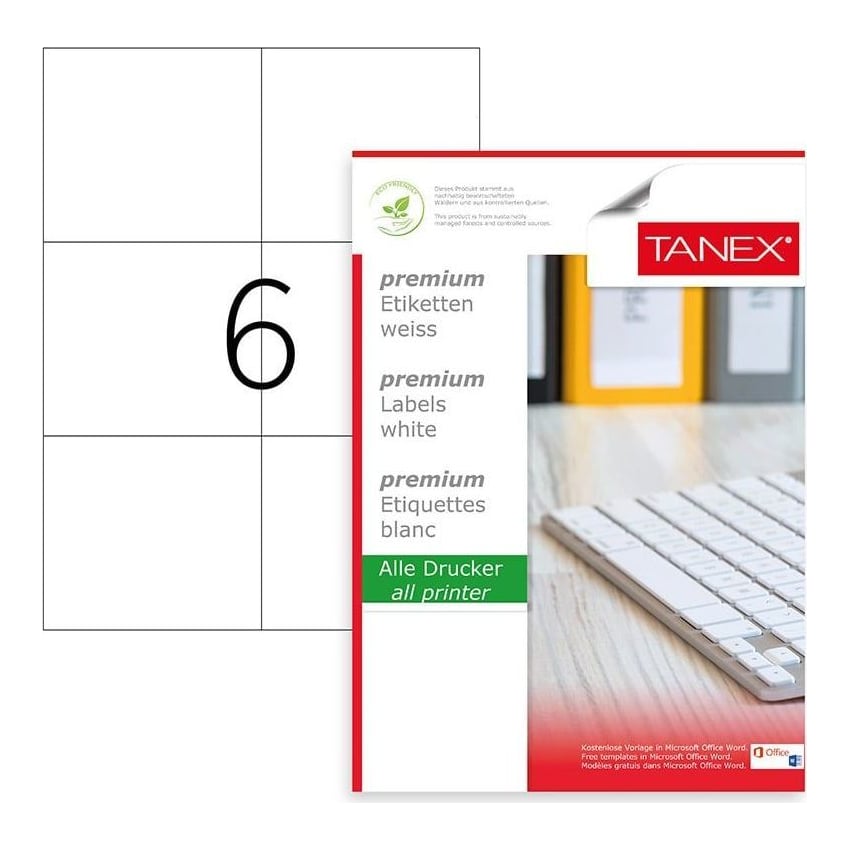 Etichete 6/A4 105*99MM Colturi Drepte 100/Top Tanex
