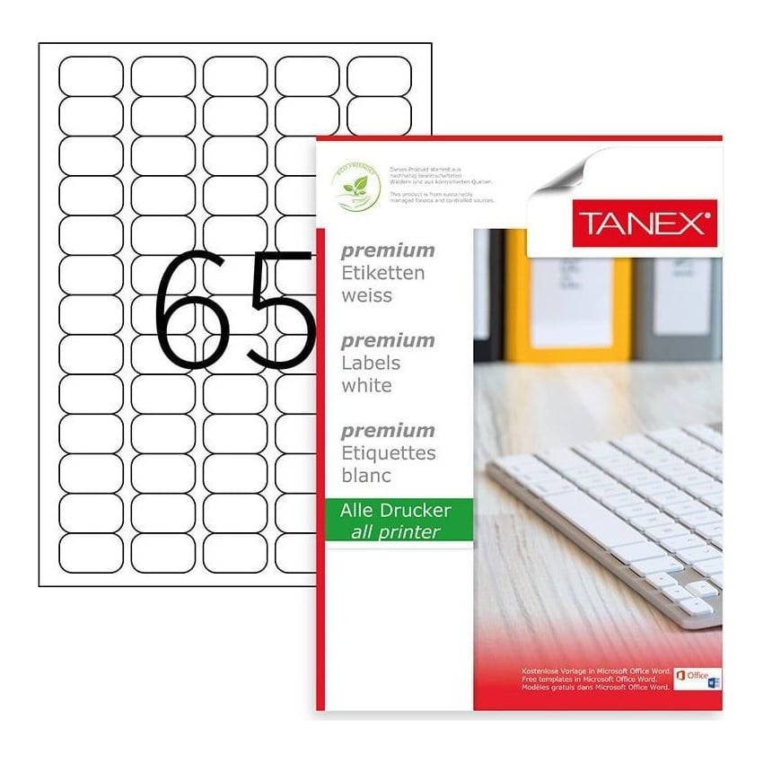 Etichete 65/A4 38.1*21.2MM Colturi Rotunde 100/Top Tanex