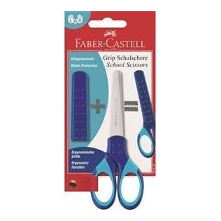 Foarfeca Scolara Cu Protectie Grip Albastra Faber-castell