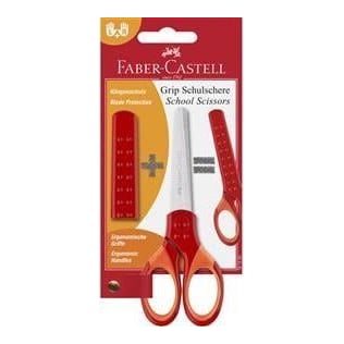Foarfeca Scolara Cu Protectie Grip Rosie Faber-castell