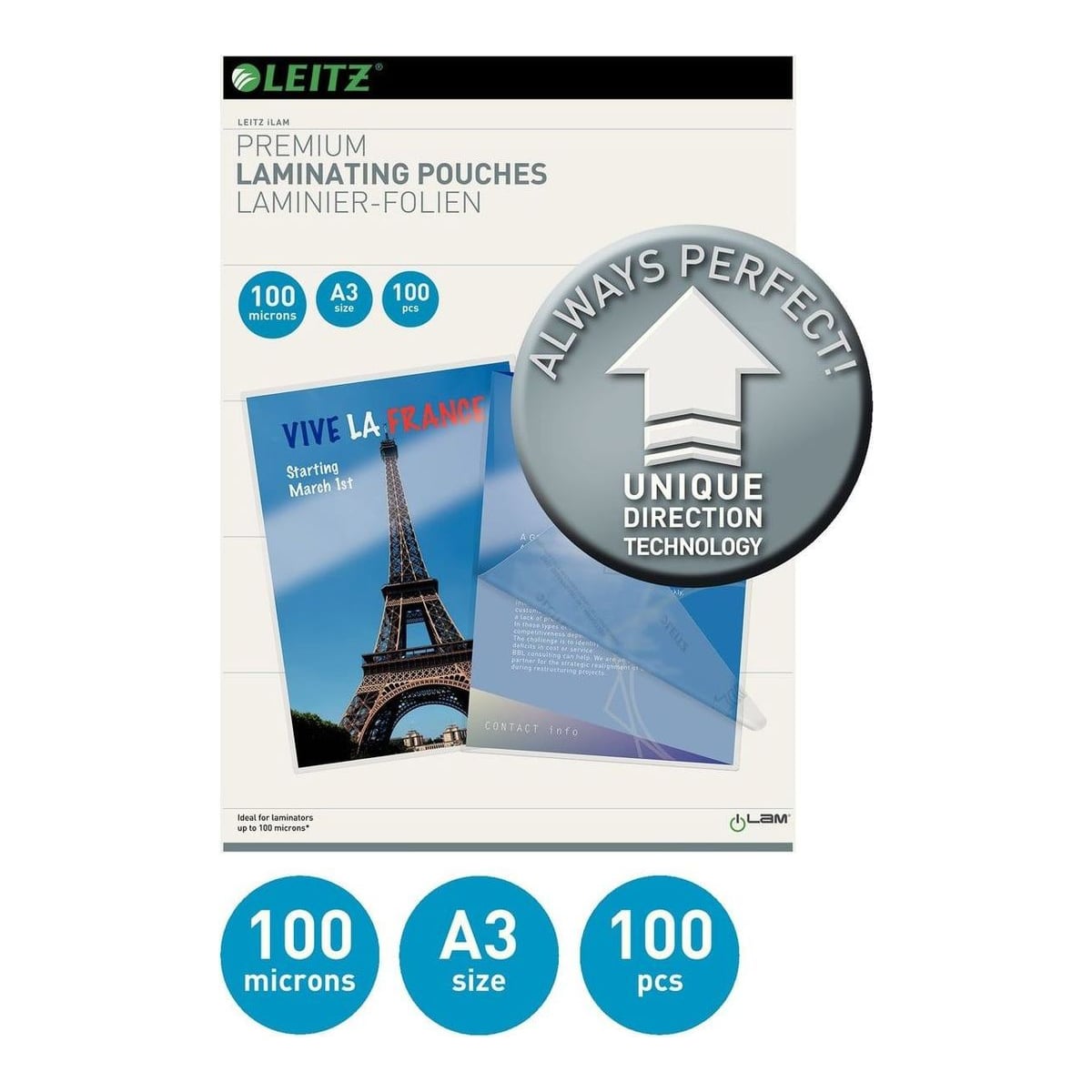Folie A3 100 Microni 100/Top Udt Leitz