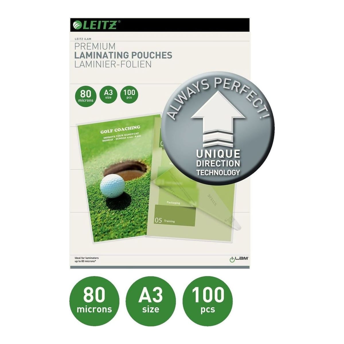 Folie A3 80 Microni 100/Top Udt Leitz