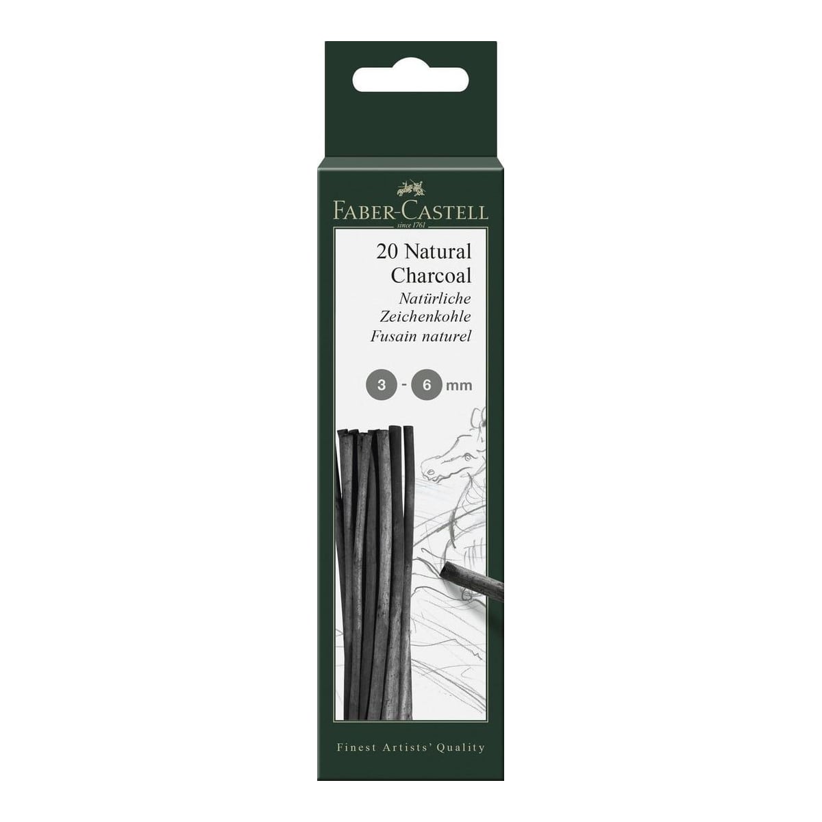 Cutie 20 Buc Carbune Natural Pitt Monochrome 3-6MM Faber-castell