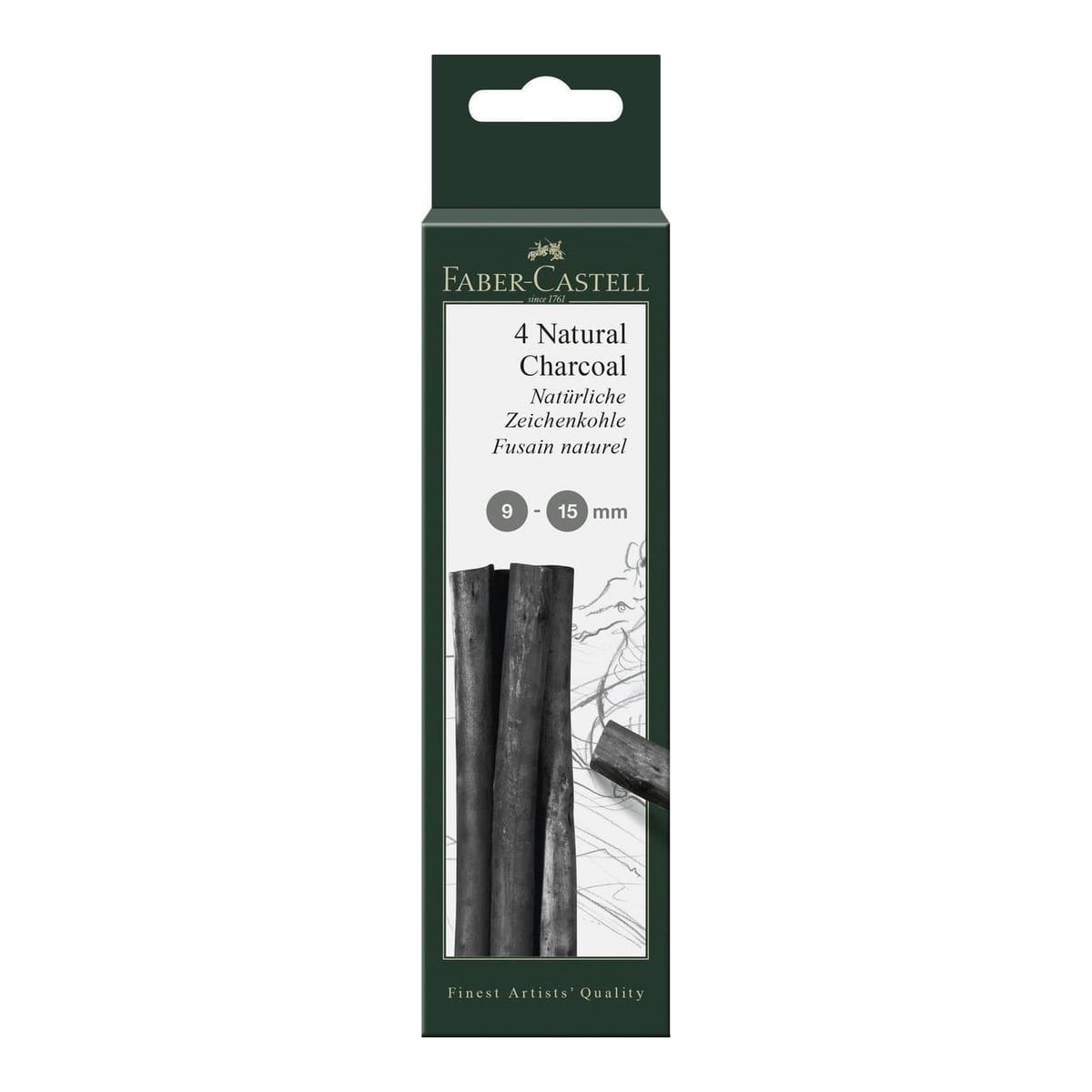 Cutie 4 Bucati Carbune Natural Pitt Monochrome 9-15 Mm Faber-castell
