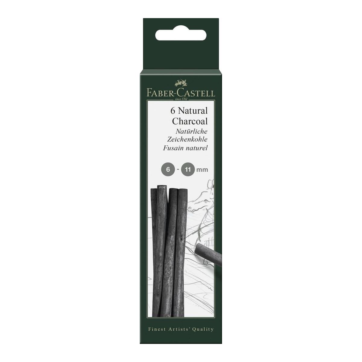 Cutie 6 Buc Carbune Natural Pitt Monochrome 6-11MM Faber-castell