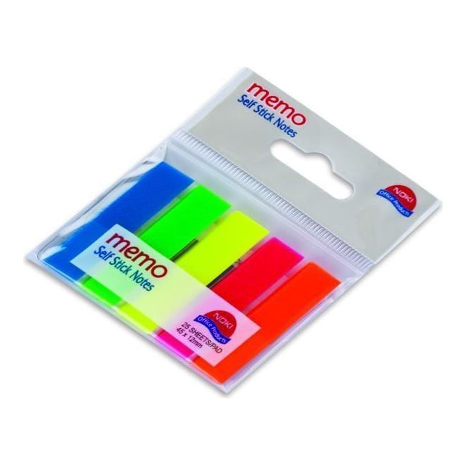 Index Adeziv Plastic 12*45MM Set 5 Culori Noki