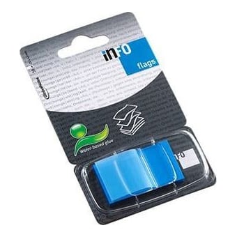 Global Notes Index Adeziv Plastic 25*43MM 50 File Albastru Info Notes