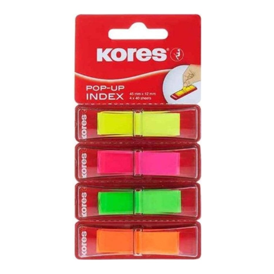 Index Plastic 12*45MM 4 CULORI*40 File Kores