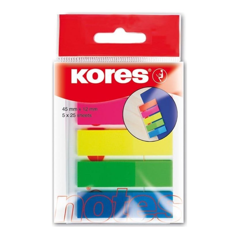 Index Plastic 12*45MM 5 CULORI*25 File Kores