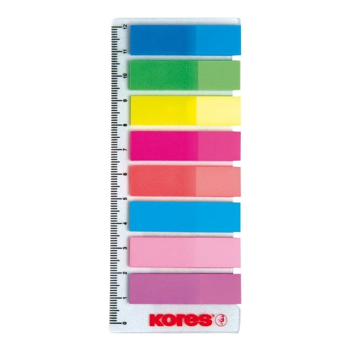 Index Plastic 12*45MM 8 CULORI*15 File Rigla Kores