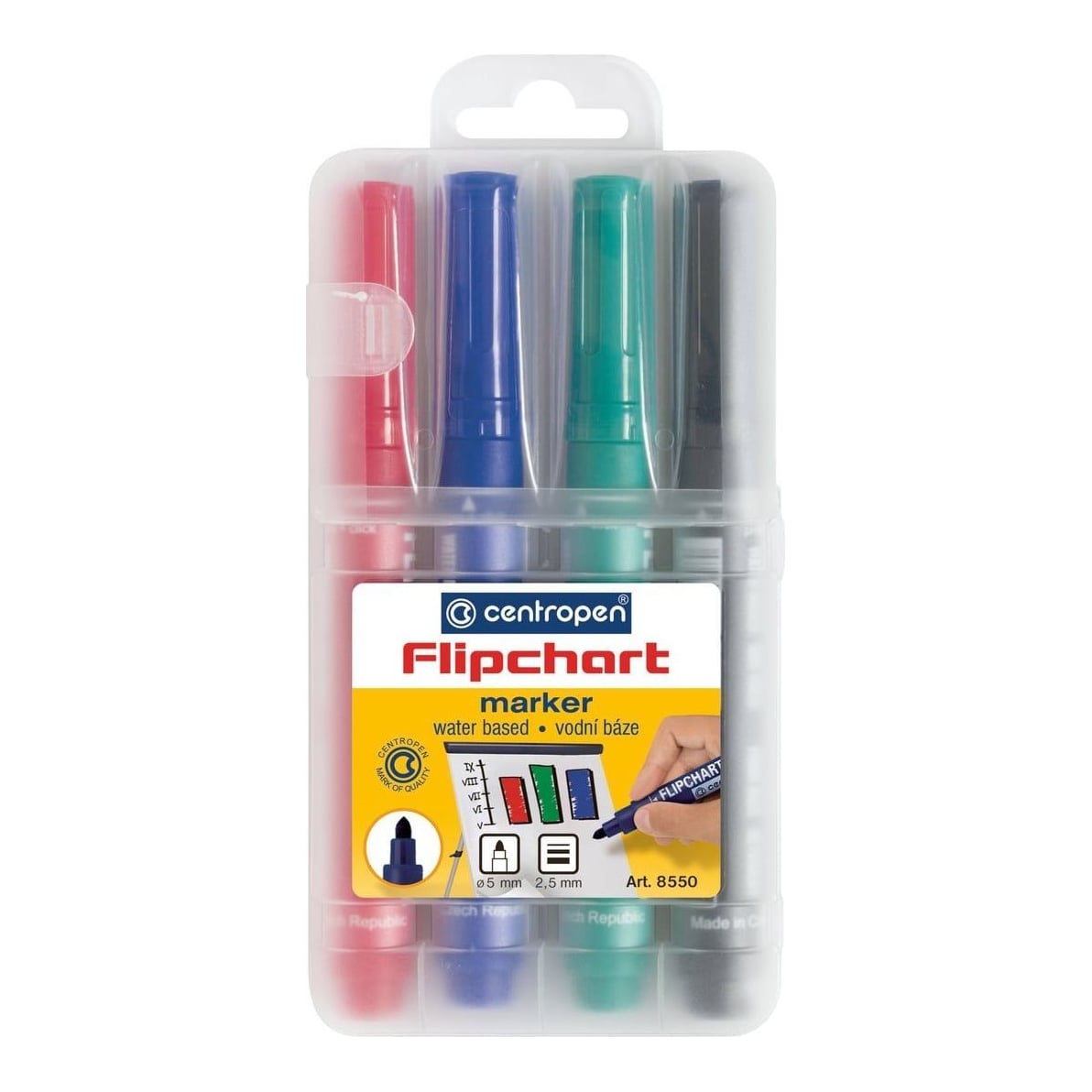 Marker Flipchart 4/Set 2.5MM 8550 Centropen