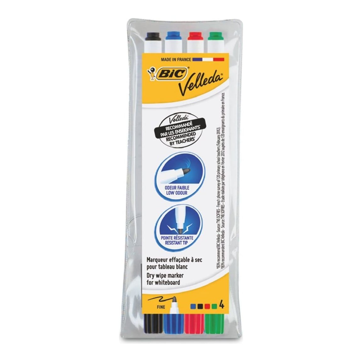 Marker Whiteboard 4/Set Velleda Varf Subtire 1721 Bic