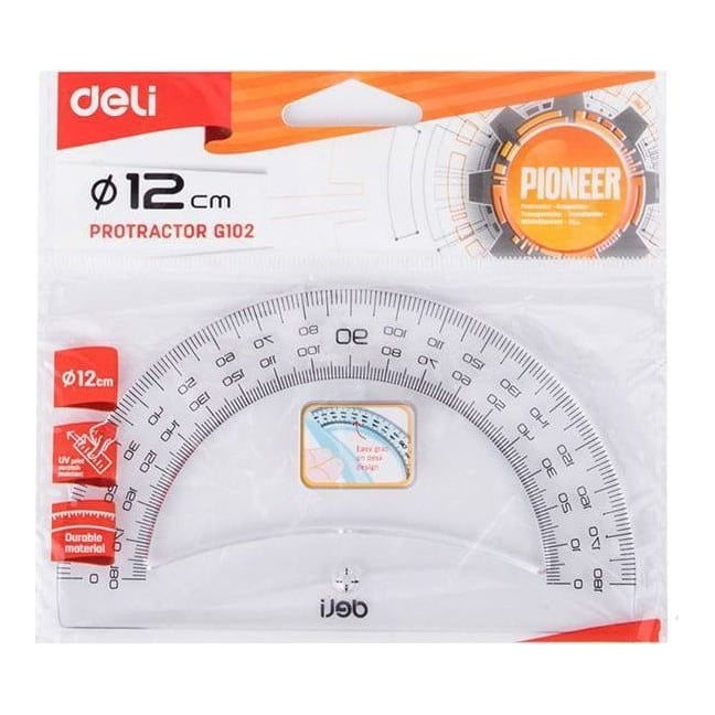 Raportor 180GRADE 12CM Transparent Deli