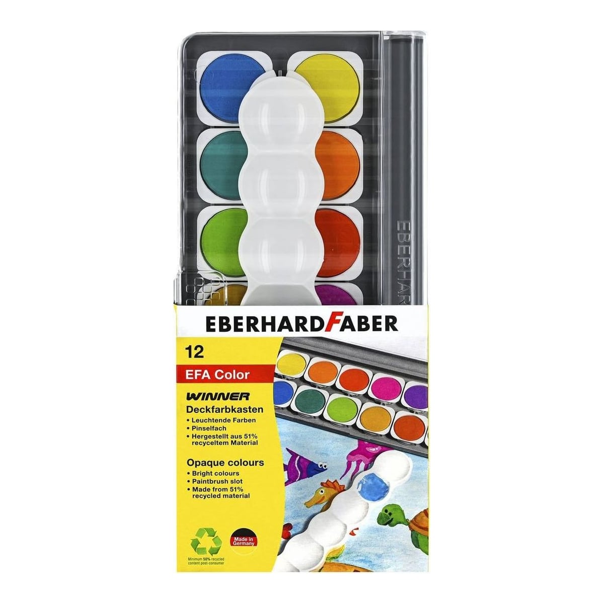 Acuarele 12 Culori Detasabile + Paleta+tub Alb Eberhard Faber