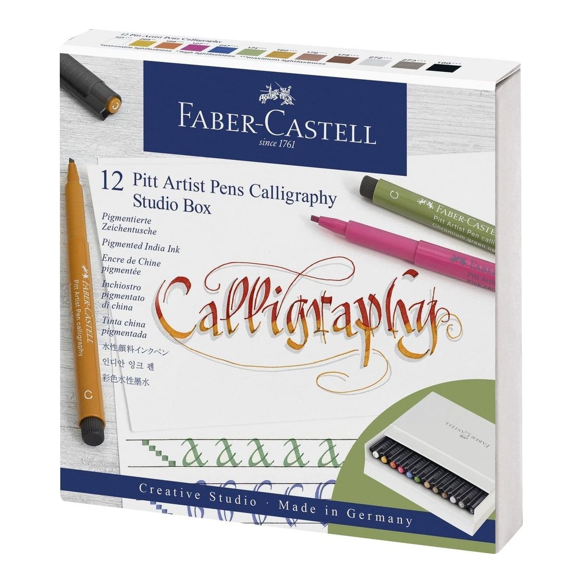Pitt Artist Pen Caligrafic Cutie Studio 12 Buc Faber-castell