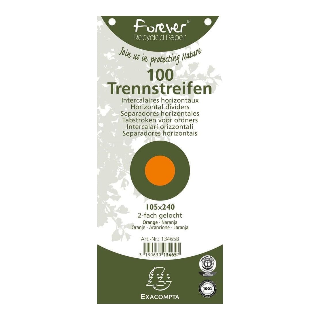 Separatoare Carton 105*240 Mm Portocalii Exacompta