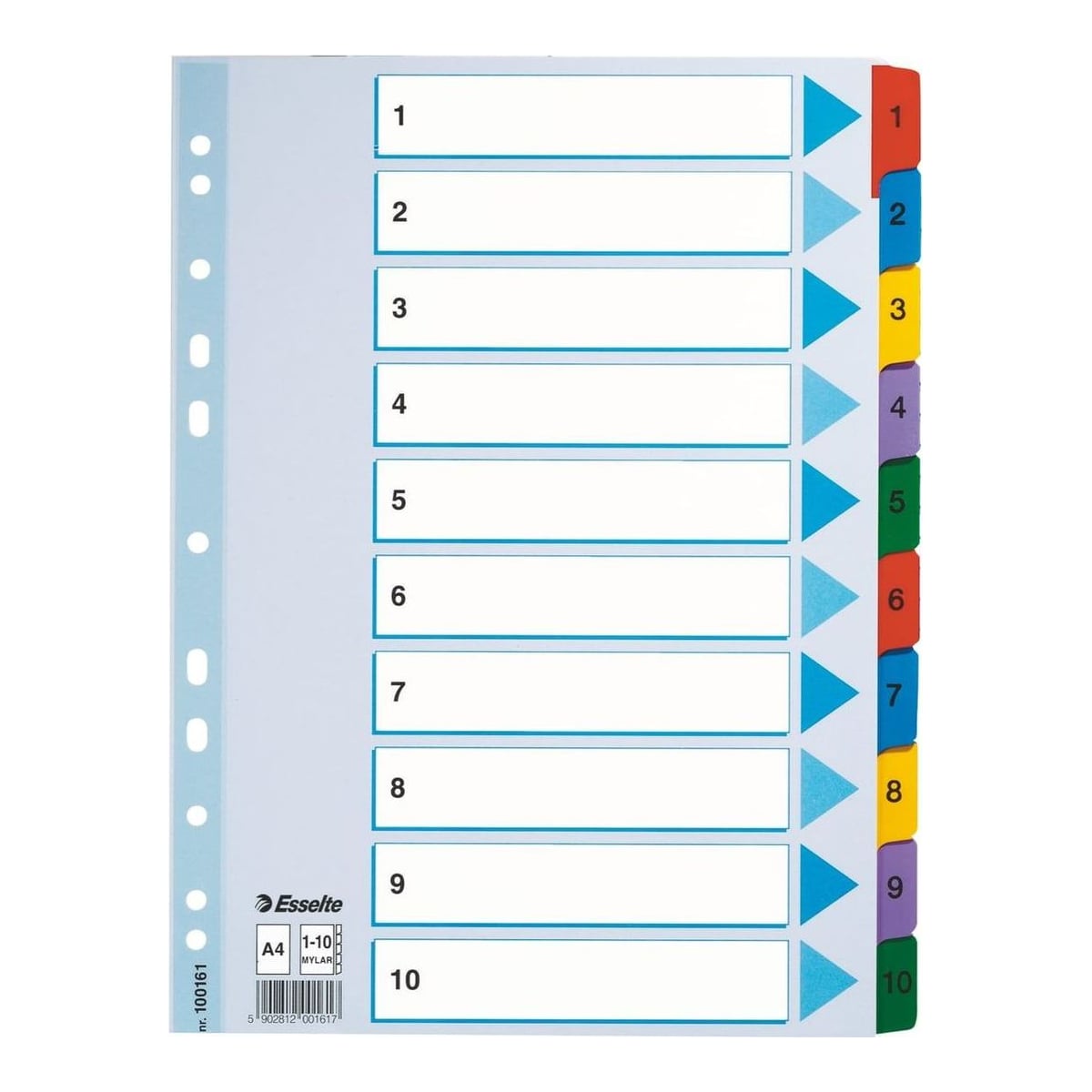 Separatoare Index Carton 1-10 Mylar Esselte