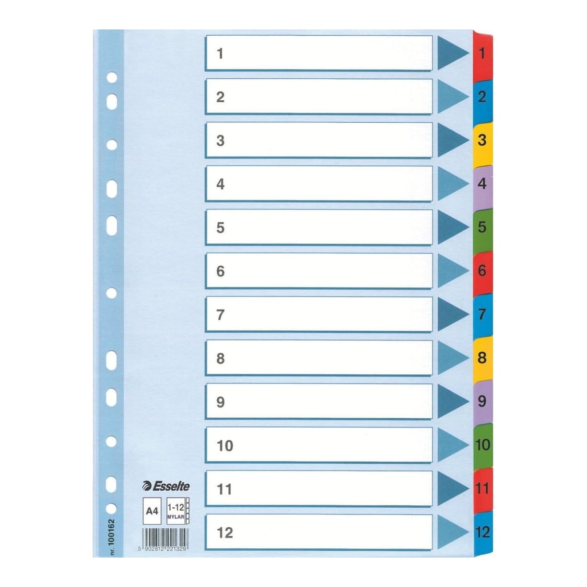 Separatoare Index Carton 1-12 Mylar Esselte