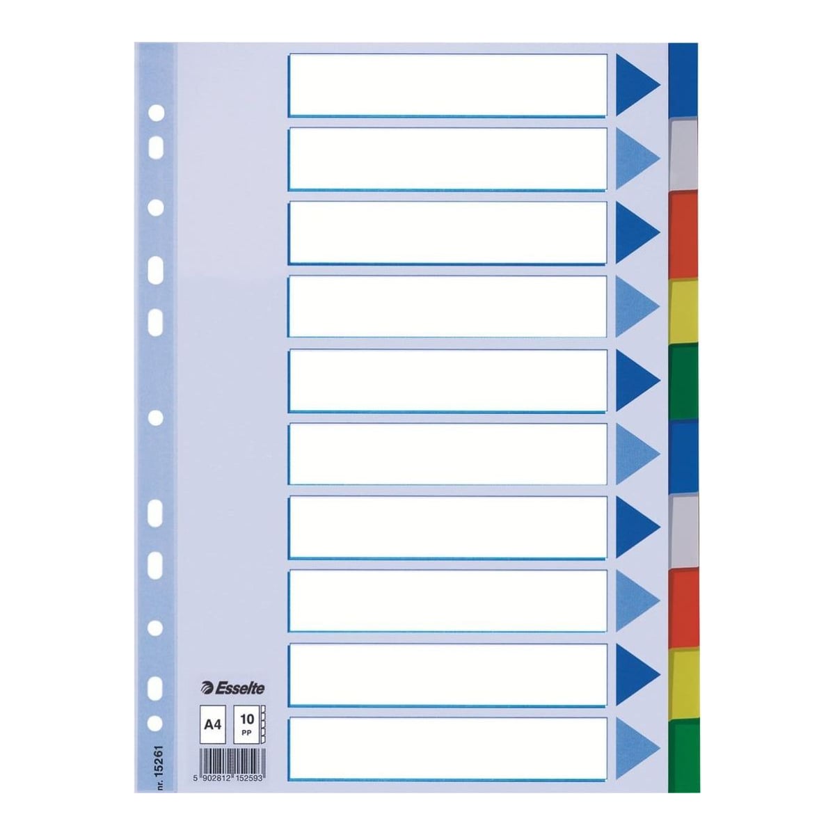 Separatoare Index Plastic 10 Culori Esselte