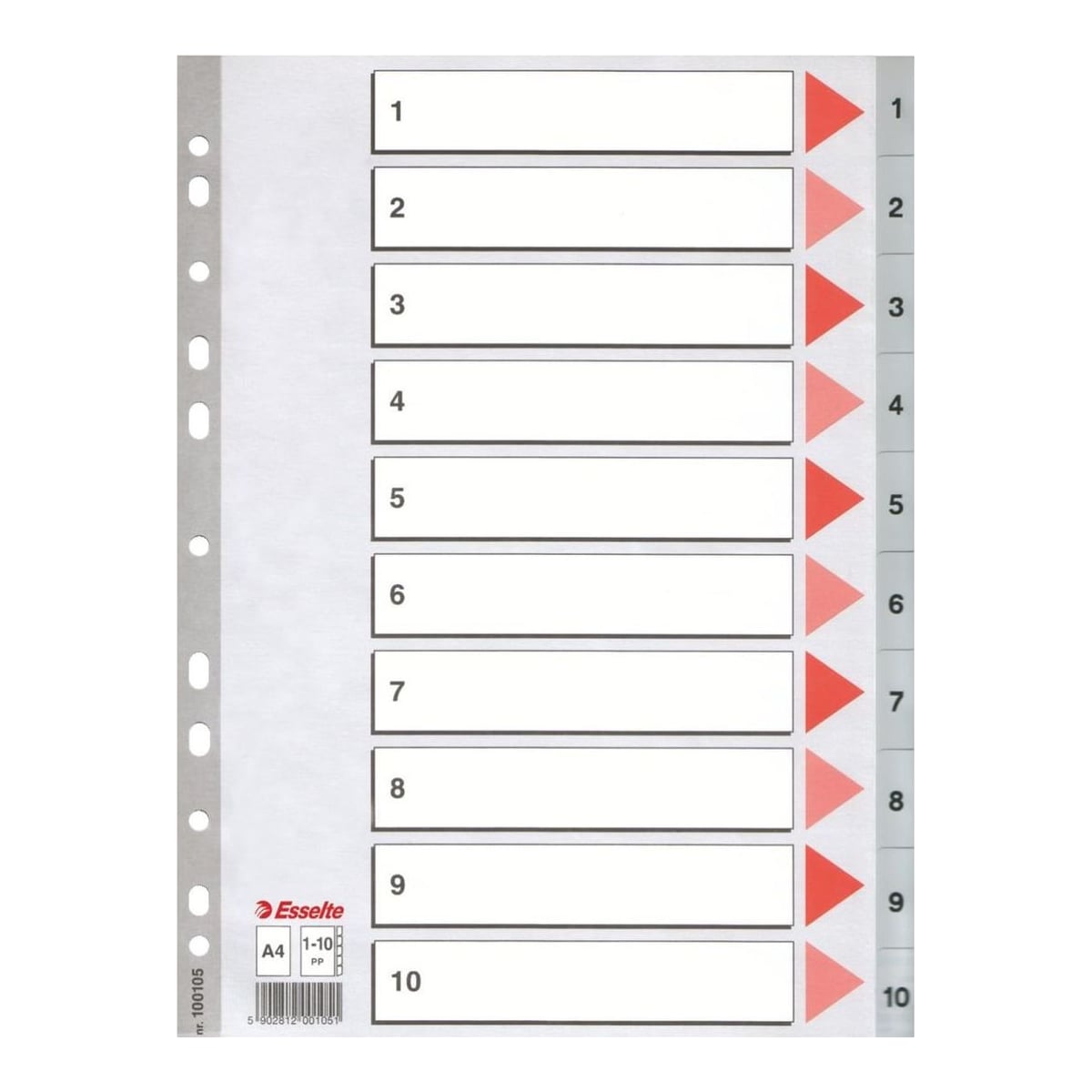 Separatoare Index Plastic 1-10 Esselte