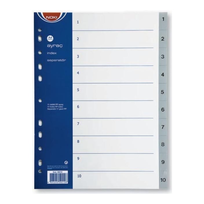 Separatoare Index Plastic 1-10 Noki
