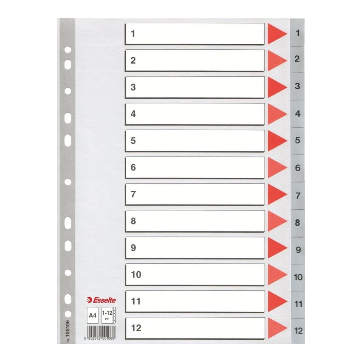 Separatoare Index Plastic 1-12 Esselte