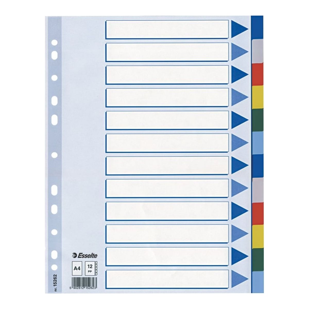 Separatoare Index Plastic 12 Culori Esselte