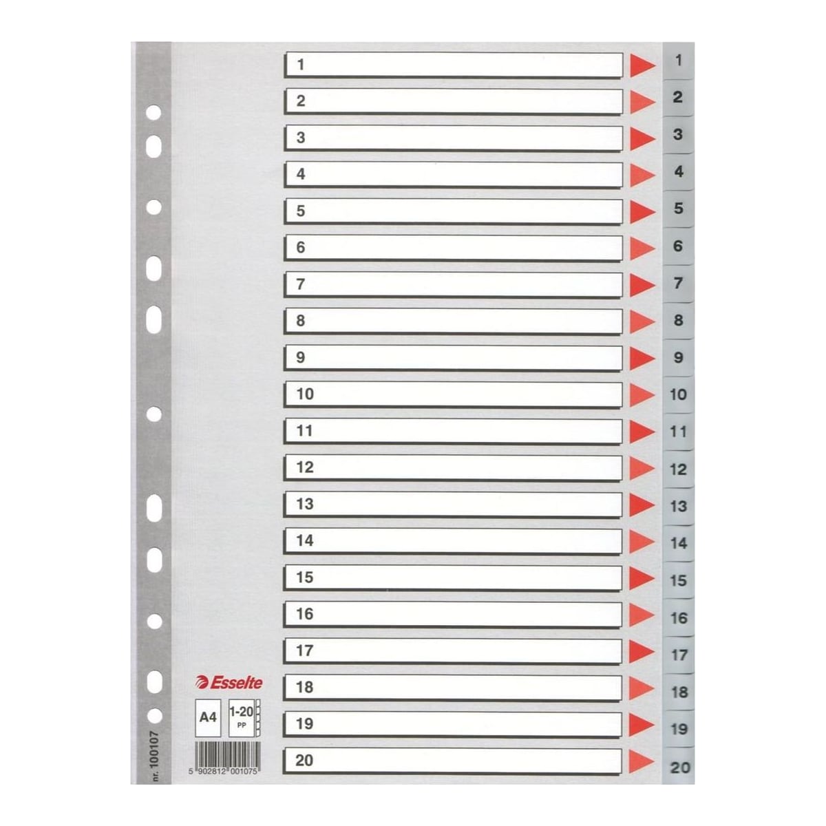 Separatoare Index Plastic 1-20 Esselte